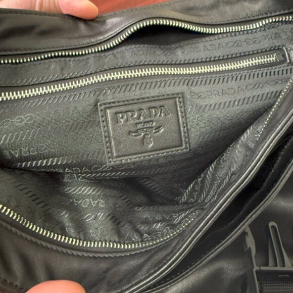 Prada Traclla Soft Calf Black Messenger Bag - Picture 5 of 10